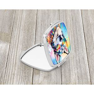 Husky siberiano Hippie Dawg compacto decorativo viaje maquillaje espejo plegable de mano espejo de bolsillo para mujeres y niñas - Product Image 2