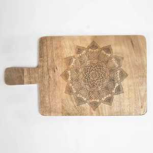 Elegante Tabla de Cortar de Madera de Mango Hecha a Mano, Tabla de Cortar de Alta Calidad, Bandeja para Servir Queso, Tabla de Cocina Duradera, Apta para Lavavajillas - Product Image 4