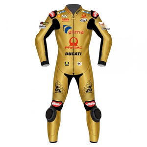 Mono de Carreras de Motociclismo Jack Miller MotoCP Rucati de Una Pieza, Profesional, con Armadura de Nivel 2 CE - Product Image 1