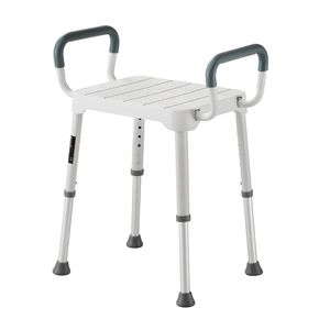 Sedia da Doccia con Braccioli, Altezza Regolabile a 6 Livelli, Sedile Antiscivolo per Vasca e Doccia - Product Image 1