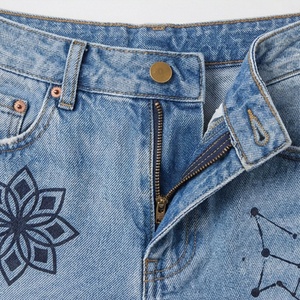 Women Stretch Denim Shorts Customized Color Ripped Jeans Close Fitting <b>Butterfly</b> Print Pants Summer Casual Streetwear - Product Image 4