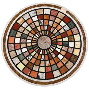 <b>White</b> Marble Eco-Friendly Coffee Table Top Traditional Design Pietradure Inlay Hakik Stone <b>for</b> Durable Easy Clean Living Room - Product Image 1