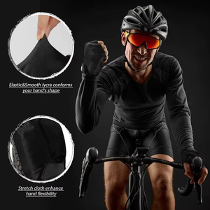 Breathable <b>Half</b> Finger Leather Weight Lifting Gloves with Non <b>Slip</b> Padded Hook and Loop Closure for Cycling Unisex - Product Image 3