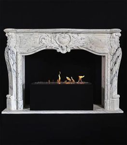 Chimenea Moderna de Lujo con Marco de Mármol Independiente para Sala de Estar, Uso Interior - Product Image 1