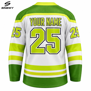 Camiseta de Hockey sobre Hielo Personalizada con Estampado Sublimado de Piña en la Parte Delantera, Manga Larga, Absorbe la Humedad, Protección UV, Unisex para Adultos, Blanca - Product Image 3
