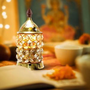 Lámpara de aceite artesanal chapada Akhand Diya, decoración religiosa para el hogar, artículo de regalo espiritual - Product Image 6