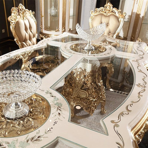 Juego de Comedor Estilo Palacio Real Turco Antiguo, Madera de Caoba Sólida Tallada a Mano, Muebles de Hotel de Lujo Cómodos - Product Image 2