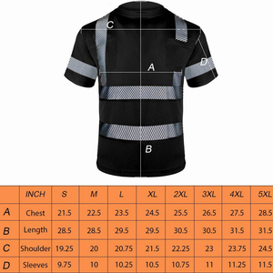Men Reflective Safety <b>T</b>-<b>Shirt</b> Polyester <b>High</b> Visibility Hi-<b>Vis</b> Short Sleeve Work <b>Shirt</b> for Construction Roadwork Night Security - Product Image 6
