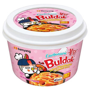 Topokki Samyang Buldak Carbonara con Sabor a Pollo Picante, 179g, Pastel de Arroz Coreano Picante con Sabor Cremoso, el Más Vendido - Product Image 2