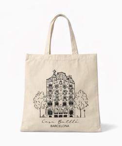 Bolsas de Algodón con Asas Largas de Diseño Único y Color Personalizado, Bolsas de Compras de Algodón Transpirables y Económicas con Logotipo Personalizado - Product Image 1