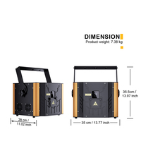 Luz Láser SHEHDS de 12W RGB DMX512 con Entrada ILDA, Luz Láser de Animación para DJ, Discoteca, Bar, Boda