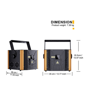SHEHDS 12W แสงเลเซอร์ RGB DMX512 ILDA อินพุตดีเจแอนิเมชั่น ดีเจ เลเซอร์ ไลท์สำหรับไนท์คลับบาร์ดิสโก้งานแต่งงาน - Product Image 4