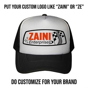 Gorra Unisex de 5 Paneles con Malla Negra Frontal Impermeable, 280 GSM, 100% Algodón Premium, con Logotipo Bordado Personalizado en Blanco - Product Image 2