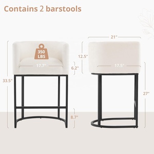 Tabourets <span class=keywords><strong>de</strong></span> <span class=keywords><strong>bar</strong></span> <span class=keywords><strong>de</strong></span> hauteur comptoir <span class=keywords><strong>de</strong></span> 27 pouces, design <span class=keywords><strong>moderne</strong></span> en forme <span class=keywords><strong>de</strong></span> tonneau, dossier avec accoudoirs, cadres en métal <span class=keywords><strong>noir</strong></span>, revêtement en tissu <span class=keywords><strong>de</strong></span> lin - Product Image 2