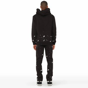 Distressed Embroidery Hoodie and Pants Sets Acid Washed Rhinestone <b>Tracksuits</b> for Men Unisex Flare <b>Tracksuits</b> For Online Sale - Product Image 2