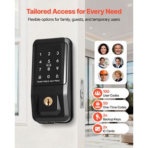 Customizable User Codes Keyless Entry Electronic Deadbolt Touchpad IC Card Keyed Auto <b>Lock</b> for Wood Door Anti-Peeki Property - Product Image 2