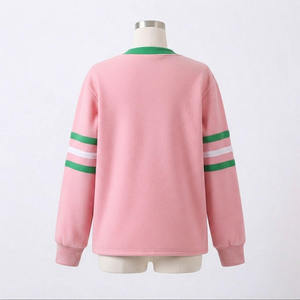 Cardigan en molleton personnalisé Alpha Kappa pour sororité, col en V, 100 % coton respirant, logo chenille sur le devant, style grec - Product Image 2