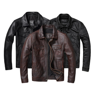 Hot Selling XS Men's <b>Winter</b> <b>Jacket</b> High Street Style Cow Skin Canvas Eco-Friendly Breathable Windproof Lightweight Front - Product Image 4