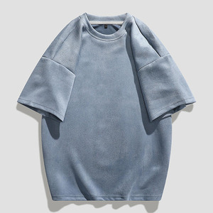 เสื้อยืดผู้ชายไซส์ใหญ่ สีพื้น ผ้าฝ้าย แขนสั้น คอกลม สไตล์ลำลอง ย้อมสีเรียบ ทรงพอดีตัว ระบายอากาศได้ดี แห้งเร็ว - Product Image 2