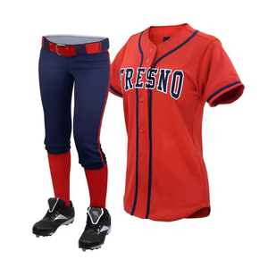 Camiseta de Béisbol y Sóftbol para Mujer Fresno, Diseño Personalizado, Uniforme de Béisbol con Botones, Camiseta de Béisbol con Bordado Sublimado - Product Image 1