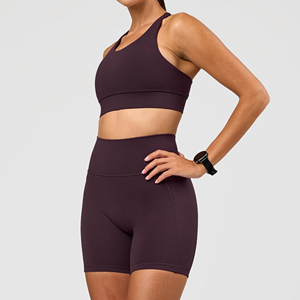 Leggings Deportivos de Mujer, Color Sólido, de Alta Sujeción, Espalda Cruzada, Cuello Redondo, para Yoga y Fitness, Sin Costuras, Transpirables, de Secado Rápido, Spandex y Poliéster - Product Image 3