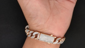 Best Selling Gold Plated Silver Claw Setting <b>Vvs</b> Moissanite Cuban Bracelet Link <b>Chain</b> Hiphop - Product Image 3
