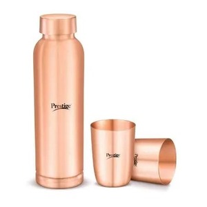New Design Copper Bottle Gift <b>Set</b>-Large Capacity (250ml) Leakproof Lid Gold Color <b>Microwave</b> Safe Classic Style - Product Image 6