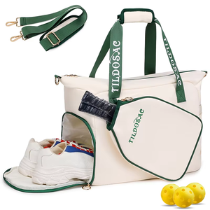 Premium <b>Pickleball</b> Tote Bag with Detachable Shoulder Strap Waterproof Nylon Paddle Carrier for Women and Men - Product Image 1