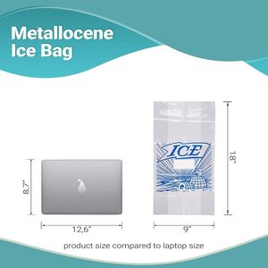 Paquete 1000 Bolsas de hielo de metaloceno impresas Bolsas de polietileno de extremo abierto 5 lb 9x18 1,20 Mil de espesor Servicio de alimentos industrial - Product Image 4