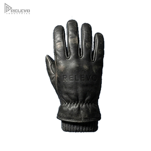 Guantes de Motocicleta de Cuero Vintage al por Mayor OEM, Guantes de Invierno con Forro de Sherpa Cálido, Personalizados con Logotipo/Diseño en Relieve de Piel de Vaca - Product Image 1