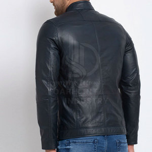 Wholesale Plus Size Men Casual <b>Winter</b> <b>Leather</b> <b>Jacket</b> with Zipper Closure Canvas Fabric Outdoor Use Stand Collar - Product Image 3