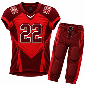 Conjunto de Uniforme de Fútbol Americano para Hombre, Sublimado, Cuello en V, Manga Corta, Poliéster Transpirable, Ajustado, para Todas las Temporadas - Product Image 5