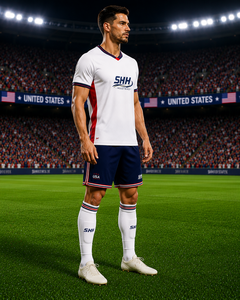 ชุดยูนิฟอร์มฟุตบอลชายแบบกำหนดเอง เสื้อเจอร์ซีย์ กางเกงขาสั้น ระบายอากาศ แห้งเร็ว พิมพ์ลายแบบรีดร้อน โพลีเอสเตอร์ 100% สำหรับฤดูร้อน แบบ 3 มิติ - Product Image 4