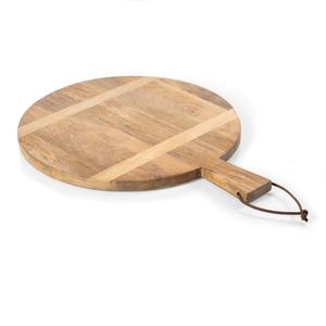 Planche à découper ronde avec poignée robuste, surface de coupe lisse, design compatible avec les couteaux, idéale pour le service, la préparation et l'utilisation en cuisine - Product Image 1