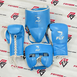 Nuevo Conjunto de Boxeo Azul y Blanco de Alta Calidad, Diseño Personalizado, Guantes de Boxeo para Sparring, Protector de Cabeza y Cadera - Product Image 1