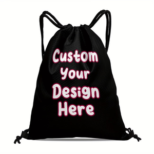 Custom Logo Drawstring Sports Bag Waterproof Polyester Gym Backpack Mesh Cinch Sack for Travel Daily Use made in Bangladesh - Product Image 1