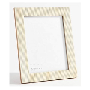 Marco de fotos con incrustaciones de hueso y diseño de rayas negras para escritorio, mesa de salón, pared, decoración de fotos - Product Image 3
