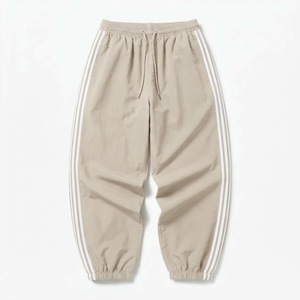 Custom Activewear <b>Men</b> Loose Fit Windbreaker <b>Joggers</b> Breathable <b>Nylon</b> Triple Stripe Baggy Track Pants - Product Image 5