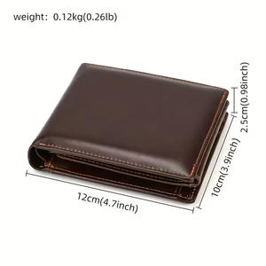 Cartera Trifold de Cuero Genuino Vintage para Hombre y Mujer - 15 Ranuras para Tarjetas, Bolsillo para Monedas con Broche, Cuero Genuino de Vaca de Primera Calidad - Product Image 4