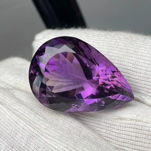 Ametyste naturelle taille poire 64,46 carats, grande taille, qualité AAA, avec lueur, belle couleur, coupe et polissage parfaits, à prix avantageux. - Product Image 2