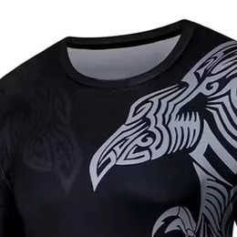 Mat Black Sublimation Compression Full Shirt Burn out Use Breathable <b>Stretch</b> Fit <b>Men</b> Compression Shirt Wholesale Supplier - Product Image 4