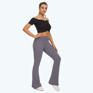 Leggings Estilo Flare de Alta Elasticidad, Clásicos, Lisos, Teñidos, Casuales, para Hacer Ejercicio al Aire Libre, Correr, Pantalones Flare de Verano - Product Image 6