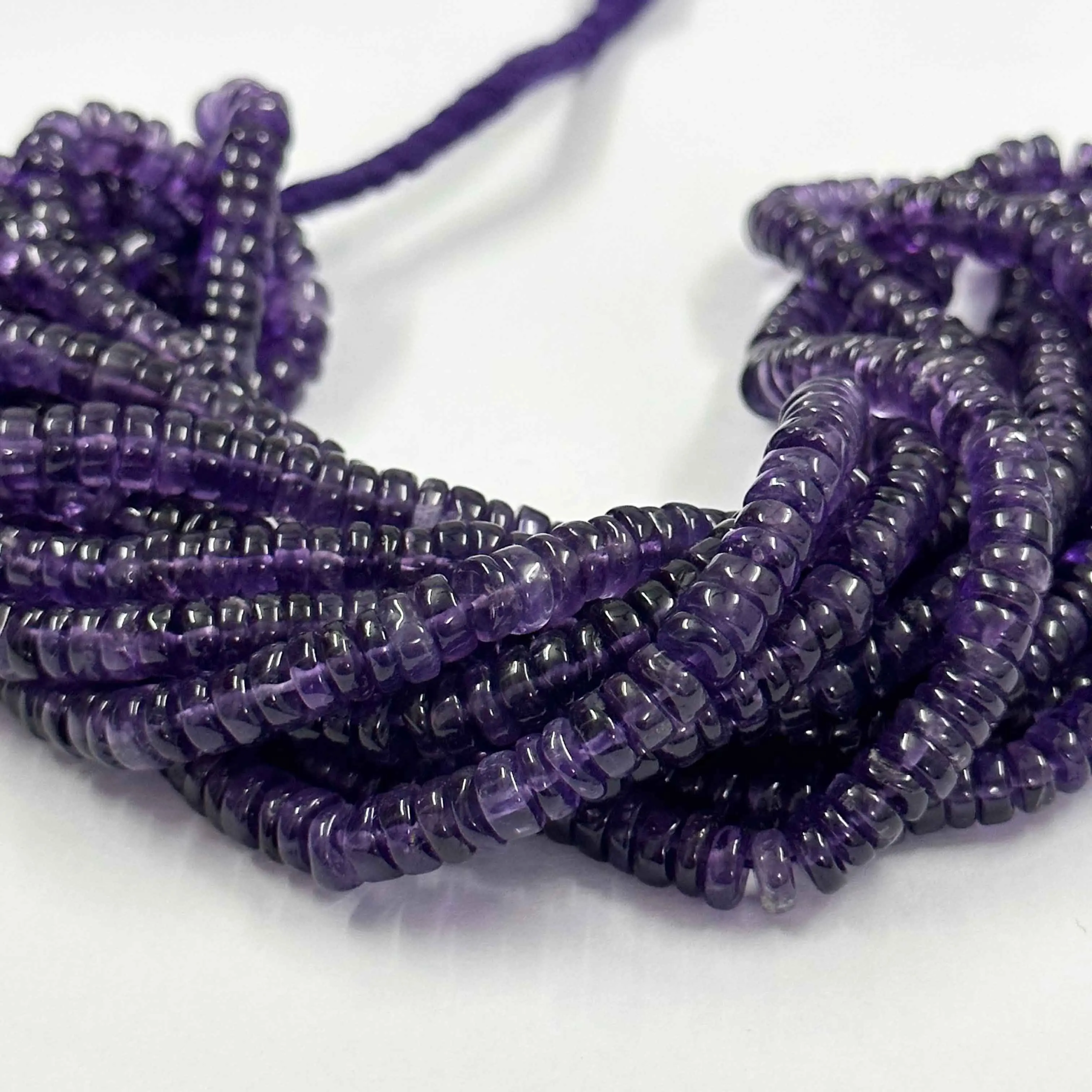 5mm 6mm Gemstone Beads Loose African Amethyst Stone Atacado Fabricante Genuine Alta Qualidade Heishi Beads Para Venda