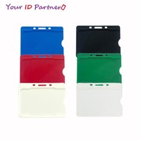 Porte-badge horizontal économique en ABS, couleurs assorties, pour cartes d'identité