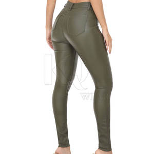 กางเกงหนังผู้หญิงทรงตรงพรีเมียม ระบายอากาศได้ดี เป็นมิตรกับสิ่งแวดล้อม เหมาะสำหรับตู้เสื้อผ้าที่หรูหราและลุคสมัยใหม่ - Product Image 5
