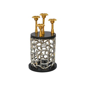 Bougeoir en métal avec Base en marbre, Design de finition colorée, support de bougie, Design de dîner et de mariage - Product Image 3