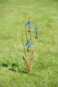 Ornement de jardin moderne rustique en métal tressé en forme de sphère, piquet décoratif pour pelouse, accent extérieur - Product Image 3