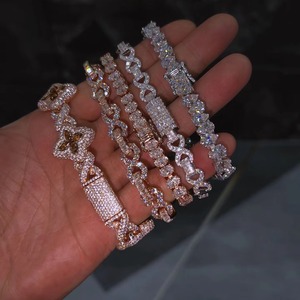 Hot Selling Various Shapes 925 Silver VVS Moissanite Bracelet Fine Jewelry Iced Out <b>Men</b> Women Moissanite Bracelet - Product Image 1