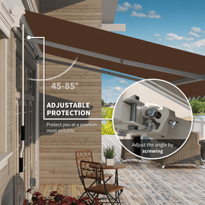 Tenda da Sole Estensibile in Lega di Alluminio per Finestre e Porte, Operazione Manuale, Copertura per Balcone e Patio con Protezione dalla Pioggia in PC Rivestito - Product Image 6