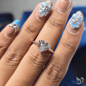 2 Carat Heart Cut <b>Split</b> Shank Lab Grown Diamond Engagement <b>Ring</b> IGI Certified in 10K Solid Gold-Trendy Wedding & Anniversary - Product Image 5